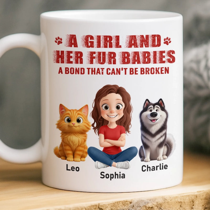 Custom Mug - Personalized Birthday Gifts For Dog Cat Lovers, Dog Dad And Mom, Cat Owners - Rescued By My Pets