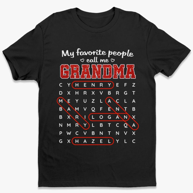 Custom Word Search Puzzle T-shirt, Premium T-shirt, Hoodie - Personalized Mother's Day Birthday Gifts For Mom, Grandma - Proud Member Of Grandma Club
