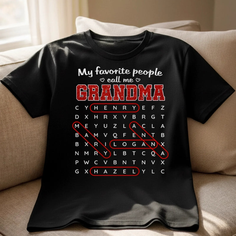 Custom Word Search Puzzle T-shirt, Premium T-shirt, Hoodie - Personalized Mother's Day Birthday Gifts For Mom, Grandma - Proud Member Of Grandma Club
