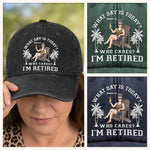 Custom Name Funny Retirement Gifts for Men - Personalized Washed Baseball Cap