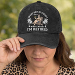 Custom Name Funny Retirement Gifts for Men - Personalized Washed Baseball Cap