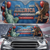 Custom Auto Windshield Sunshade, Car Window Protector - Personalized America 250th Anniversary Gifts For Mom, Dad, Brother, Sister, Kids - American Spirit Never Fades