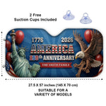 Custom Auto Windshield Sunshade, Car Window Protector - Personalized America 250th Anniversary Gifts For Mom, Dad, Brother, Sister, Kids - American Spirit Never Fades