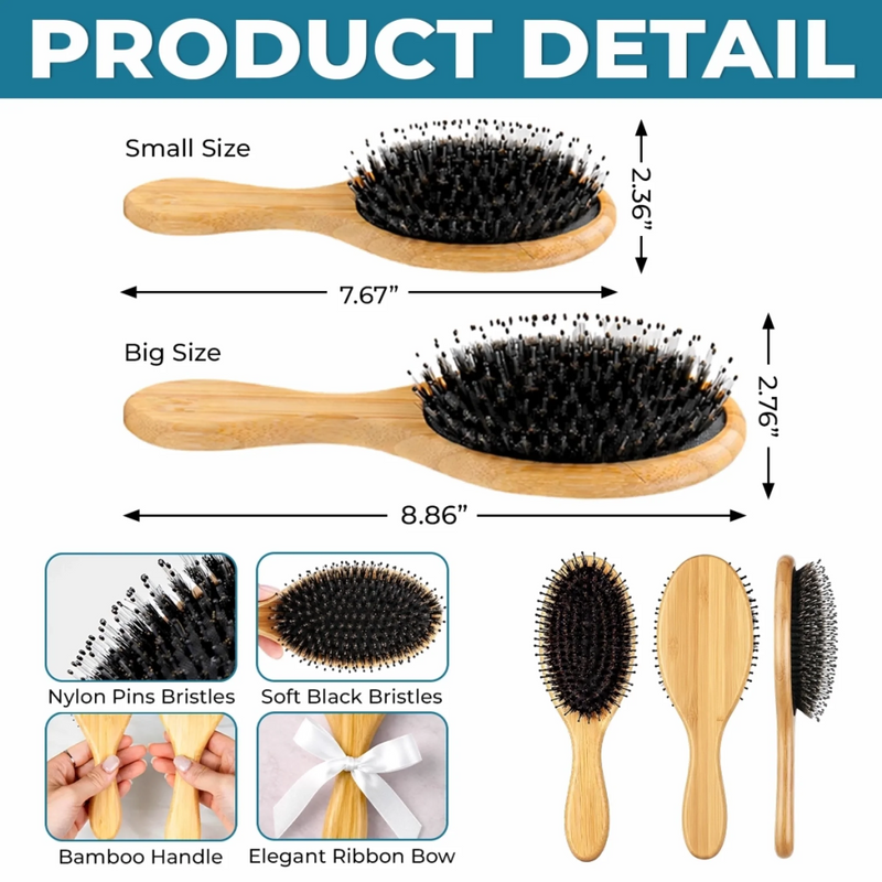 Custom Birth Month Flower Hair Brush - Personalized Thank You Birthday Gifts For Her, Friends, Sisters, Daughters, Mother, Bridesmaid - Besties Make The Best Memories