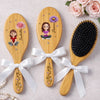 Custom Birth Month Flower Hair Brush - Personalized Thank You Birthday Gifts For Her, Friends, Sisters, Daughters, Mother, Bridesmaid - Besties Make The Best Memories