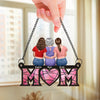 Custom Window Hanging Suncatcher Ornament - Personalized Mother's Day Birthday Gifts For Mom, Daughter, Son - Our Favorite Place Is With Mom