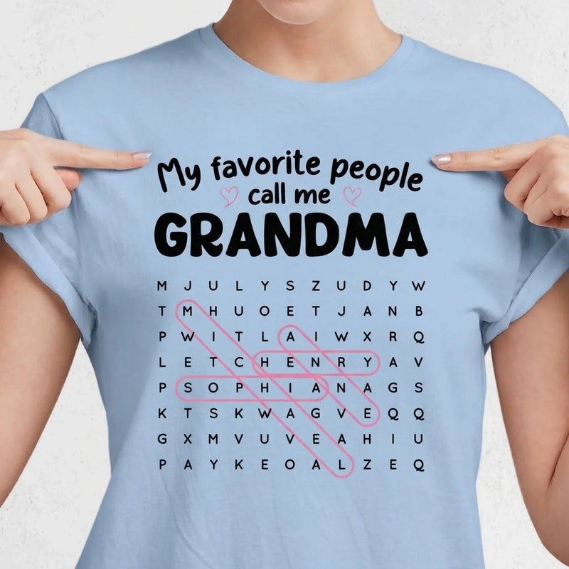 Custom Word Search Puzzle Unisex T-shirt, Premium T-shirt, Hoodie - Personalized Mother's Day Birthday Gifts For Mom, Grandma - Find The Words Feel The Love