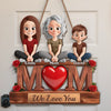 Custom Wood Sign - Personalized Mother's Day Birthday Gifts For Mom - A Whole Family Full Of Love