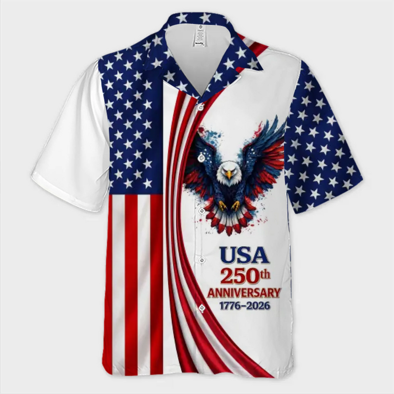 Custom Unisex Tropical Hawaiian Aloha Shirt - Personalized America 250th Anniversary Gifts For Women, Men -  Made For Freedom And Sunshine