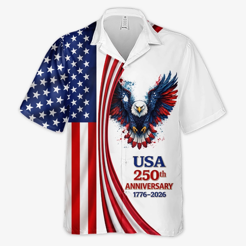 Custom Unisex Tropical Hawaiian Aloha Shirt - Personalized America 250th Anniversary Gifts For Women, Men -  Made For Freedom And Sunshine