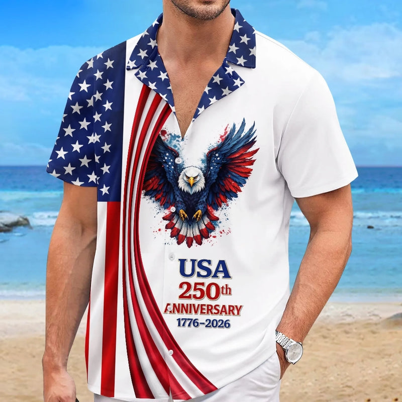 Custom Unisex Tropical Hawaiian Aloha Shirt - Personalized America 250th Anniversary Gifts For Women, Men -  Made For Freedom And Sunshine