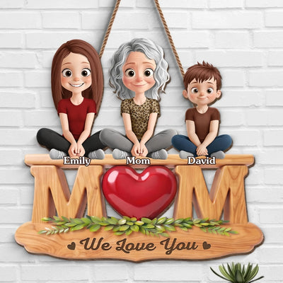 Custom Wood Sign - Personalized Mother's Day Birthday Gifts For Mom - Her Heart Holds Us All