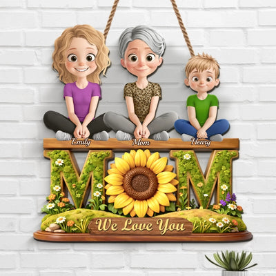 Custom Wood Sign - Personalized Mother's Day Birthday Gifts For Mom - Mom, Our Forever Sunshine Garden