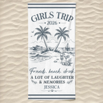 Custom Beach Towel - Personalized Summer Vacation And Travel Gifts For Best Friends, Sisters, Family - Tropical Vibes Only