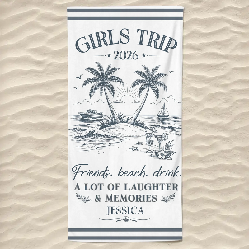 Custom Beach Towel - Personalized Summer Vacation And Travel Gifts For Best Friends, Family - Tropical Vibes Only