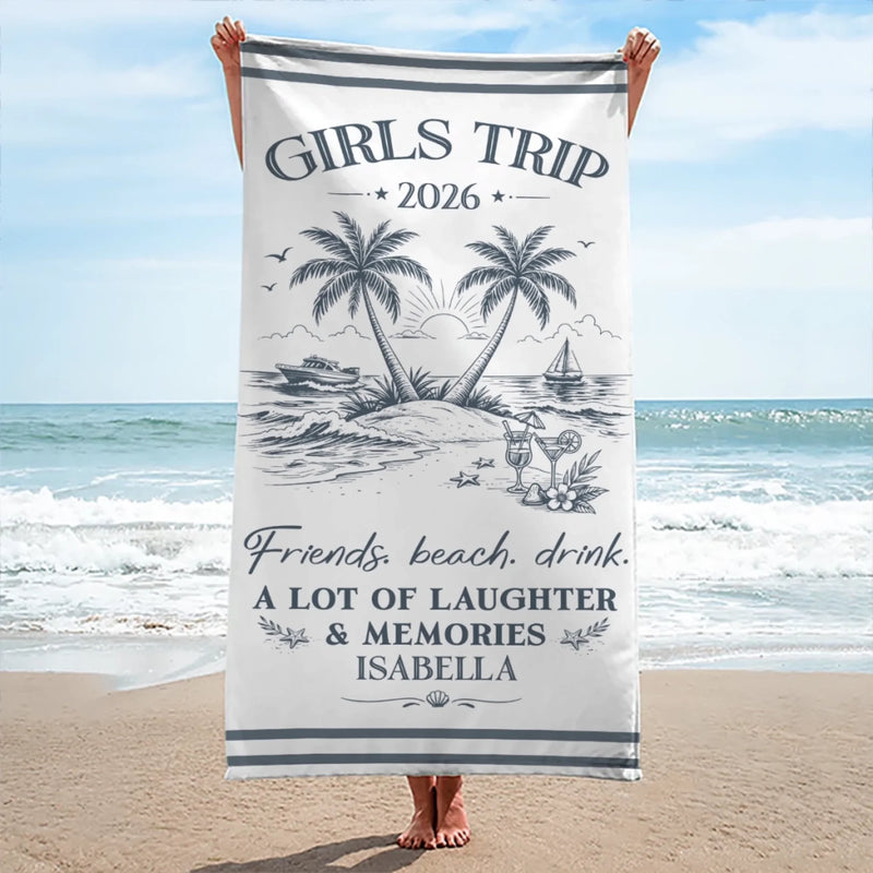 Custom Beach Towel - Personalized Summer Vacation And Travel Gifts For Best Friends, Family - Tropical Vibes Only