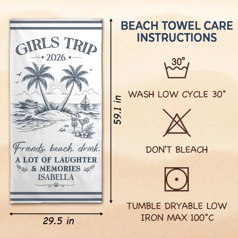 Custom Beach Towel - Personalized Summer Vacation And Travel Gifts For Best Friends, Family - Tropical Vibes Only