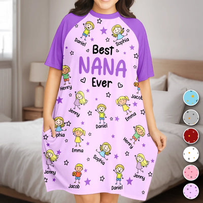 Custom Women's Sleep Tee - Personalized Mother's Day Birthday Gifts For Mom, Grandma - All Love Leads To Nana