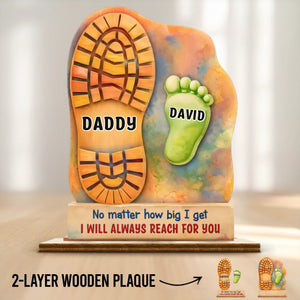 Custom 2-Layered Wooden Plaque - Personalized Father's Day Birthday Gifts For Dad, Grandpa - Your Love Is My Strength