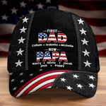 Custom Hat, All Over Print Classic Cap - Personalized America 250th Anniversary Father's Day Birthday Gifts For Dad, Grandpa - Promoted To Grandpa With Love