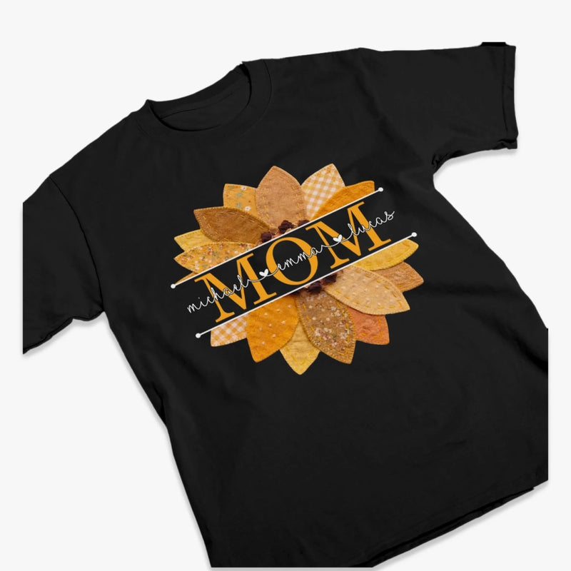 Custom Faux Embroidery Unisex T-shirt, Premium T-shirt, Hoodie - Personalized Mother's Day Birthday Gifts For Mom, Grandma - A Sunflower Kind Of Love