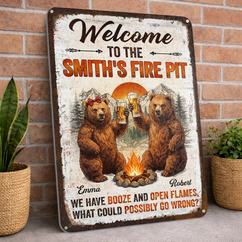 Custom Home Decor Metal Sign - Personalized Birthday Camping Gifts For Campers, Mom, Dad, Brother, Sister, Kids - This Is Our Happy Place