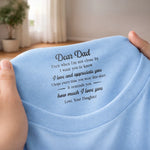 Custom Inside Neck Print T-Shirt - Personalized Father's Day Birthday Gifts For Dad, Daughter - You Are My First Hero