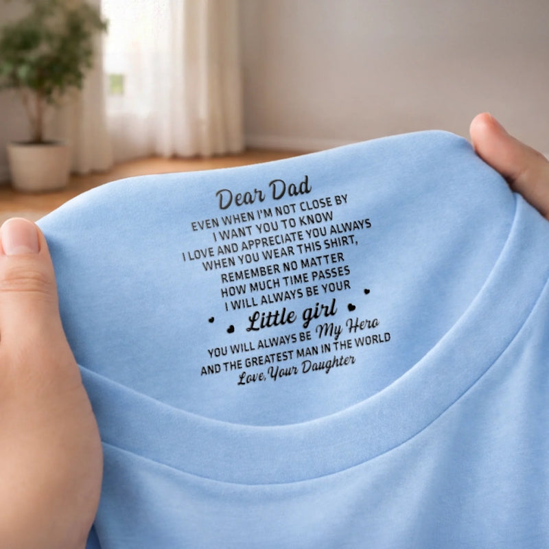 Custom Inside Neck Print T-Shirt - Personalized Father's Day Birthday Gifts For Dad, Son, Daughter - Family Is The Greatest Gift