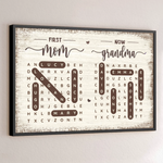 Custom Word Search Puzzle Horizontal Poster, Canvas - Personalized Mother's Day Birthday Gifts For Mom, Grandma - Her Next Best Title Is Grandma
