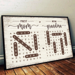 Custom Word Search Puzzle Horizontal Poster, Canvas - Personalized Mother's Day Birthday Gifts For Mom, Grandma - Her Next Best Title Is Grandma