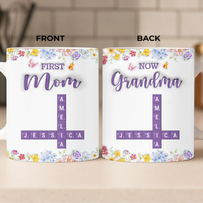 Custom Scrabble 3D Inflated Effect Printed Mug - Personalized Mother's Day Birthday Gifts For Mom, Grandma - Blessed This Mother’s Day