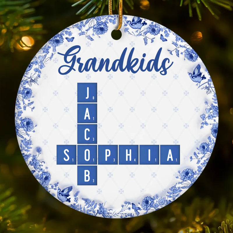 Custom Scrabble Ceramic Ornament - Personalized Christmas Birthday Gifts For Mom, Dad, Brother, Sister, Kids - Together Home Is Where Hearts Unite