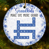 Custom Scrabble Ceramic Ornament - Personalized Birthday Gifts For Grandpa, Grandma - Love Lives Where We Belong