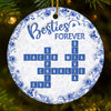Custom Scrabble Ceramic Ornament - Personalized Best Friend Birthday Gifts For Women, Besties, Sisters, BFF - Tied Together In Every Way