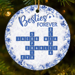 Custom Scrabble Ceramic Ornament - Personalized Best Friend Birthday Gifts For Women, Besties, Sisters, BFF - Tied Together In Every Way