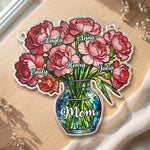 Custom Window Hanging Suncatcher Ornament - Personalized Mother's Day Birthday Gifts For Mom, Grandma - Her Flowers Forever Bloom