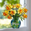 Custom Window Hanging Suncatcher Ornament - Personalized Mother's Day Birthday Gifts For Mom, Grandma - Her Flowers Forever Bloom