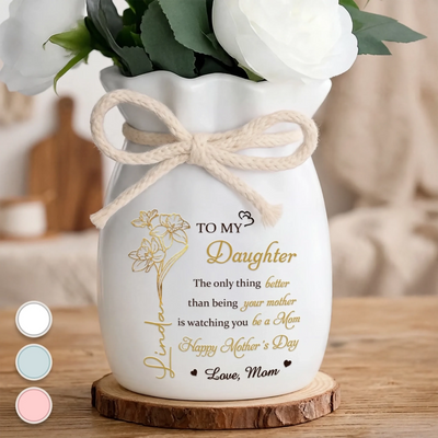 Custom Flower Vase With Ribbon - Personalized Mother's Day Birthday Gifts For Daughter - You Carry Love So Beautifully