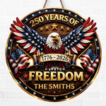 Custom Wood Sign - Personalized America 250th Anniversary Gifts For Mom, Dad, Brother, Sister, Kids - Proud Of Our Story
