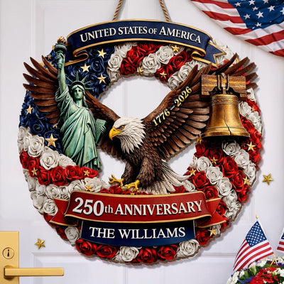 Custom Wood Sign - Personalized America 250th Anniversary Gifts For Mom, Dad, Brother, Sister, Kids - Freedom Is Who We Are