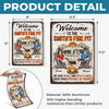 Custom Home Decor Metal Sign - Personalized Anniversary Wedding Camping Gifts For Campers, Husband And Wife, Him And Her - Welcome To Our Fire Pit