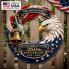 Custom Wood Sign - Personalized America 250th Anniversary Gifts For Mom, Dad, Brother, Sister, Kids - Eagle Patriotic