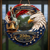 Custom Wood Sign - Personalized America 250th Anniversary Gifts For Mom, Dad, Brother, Sister, Kids - Eagle Patriotic