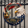 Custom Wood Sign - Personalized America 250th Anniversary Gifts For Mom, Dad, Brother, Sister, Kids - Eagle Patriotic