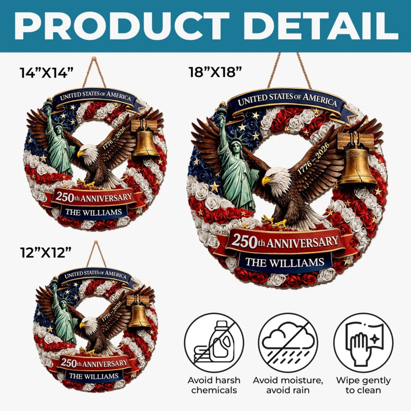 Custom Wood Sign - Personalized America 250th Anniversary Gifts For Mom, Dad, Brother, Sister, Kids - Freedom Is Who We Are