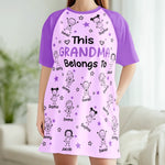 Custom Women's Sleep Tee - Personalized Birthday Gifts For Mom, Grandma - This Grandma Belongs To