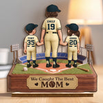 Custom 2-Layered Wooden Plaque - Personalized Mother's Day Birthday Gifts For Mom, Grandma - We Caught The Best Mom