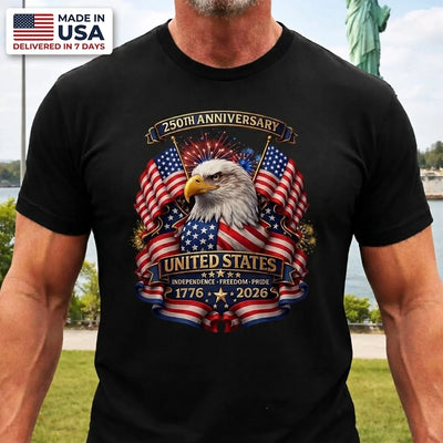 Unisex T-shirt, Premium T-shirt, Hoodie - America 250th Anniversary Gifts For Men And Women - Half A Millennium Of Courage