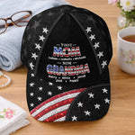 Custom Hat, All Over Print Classic Cap - Personalized Mother's Day Birthday Gifts For Mom, Grandma - Family Love In Red, White And Blue
