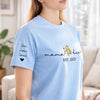 Custom Unisex T-Shirt With Design On Sleeve - Personalized Mother's Day Birthday Gifts For Mom, Grandma - Best Mama Bear Ever
